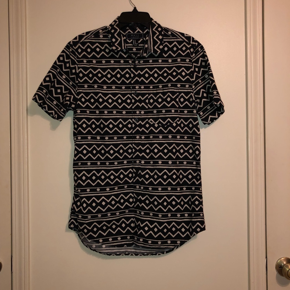 Short sleeve button down with designs